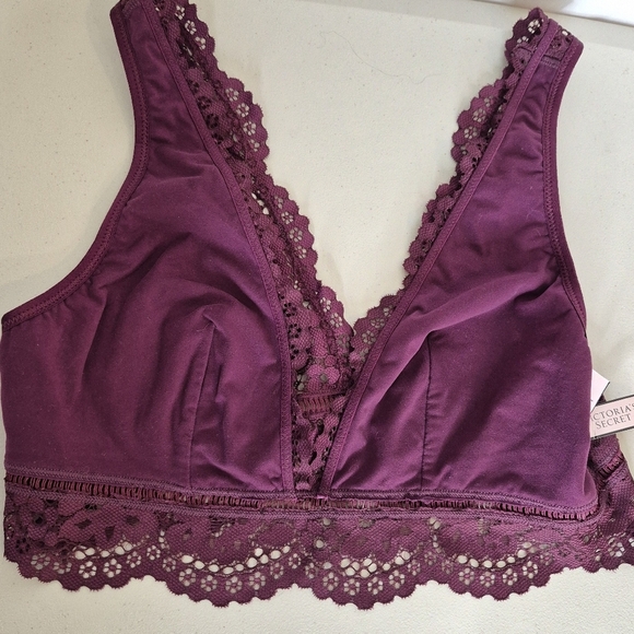 Victoria's Secret Plunging Lace Pullover Bralette in Deep Plum - NWT - Size L - Picture 6 of 8